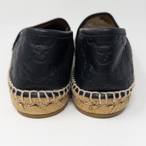 Gucci Espadrilles Black Leather Women’s Size 37 EU 7 US - Picture 6 of 7